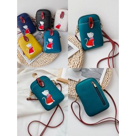 Women 6.5 Inch Phone Bag Cat Pattern Crossbody Bag Shoulder Bag