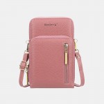 Women 8 Card Slots 6.3 Inch Phone Bag Multifunctional Solid Crossbody Bag