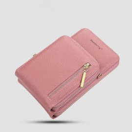 Women 8 Card Slots 6.3 Inch Phone Bag Multifunctional Solid Crossbody Bag