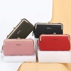 Women 8 Card Slots 6.5 Inch Phone Holder Solid Phone Bag Wallet