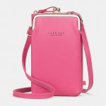 Women 9 Card Slots Phone Bag Solid Crossbody Bag