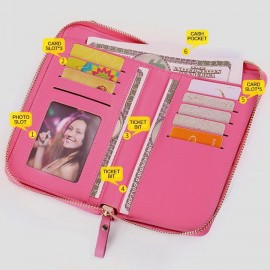 Women 9 Card Slots Phone Bag Solid Crossbody Bag