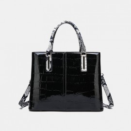 Women Alligator Snake-Skin Large Capacity Handbag Crossbody Bag Satchel Bag