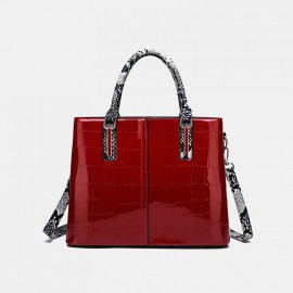 Women Alligator Snake-Skin Large Capacity Handbag Crossbody Bag Satchel Bag