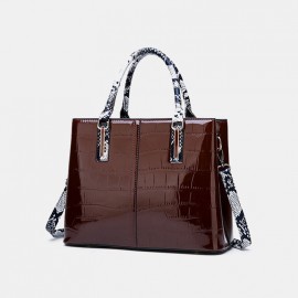 Women Alligator Snake-Skin Large Capacity Handbag Crossbody Bag Satchel Bag