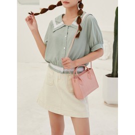 Women Alligator Square Bag Satchel Bag Crossbody Bag Handbag