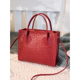Women Alligator Square Bag Satchel Bag Crossbody Bag Handbag