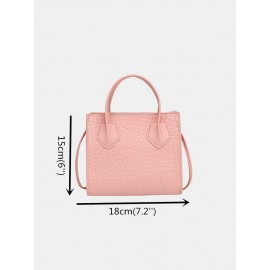 Women Alligator Square Bag Satchel Bag Crossbody Bag Handbag