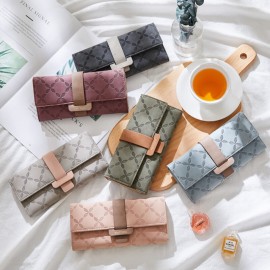 Women Argyle Plants Multi-card Slots Phone Bag Money Clips Wallet