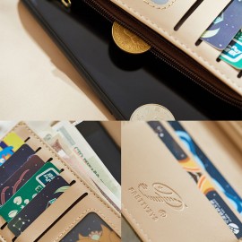 Women Argyle Plants Multi-card Slots Phone Bag Money Clips Wallet