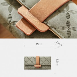 Women Argyle Plants Multi-card Slots Phone Bag Money Clips Wallet