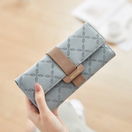 Women Argyle Plants Multi-card Slots Phone Bag Money Clips Wallet