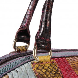 Women Bohemian Large Capacity Genuine Leather Handbags Patchwork Handmade Crossbody Bags