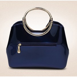 Women Bright PU Leather Elegant Red Handbag Shoulder Bag