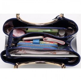 Women Bright PU Leather Elegant Red Handbag Shoulder Bag