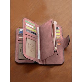 Women Butterfly Four Fold Wallet Purse 14 Card Slot 5.5 Inch Phone Bag