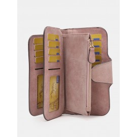 Women Butterfly Four Fold Wallet Purse 14 Card Slot 5.5 Inch Phone Bag