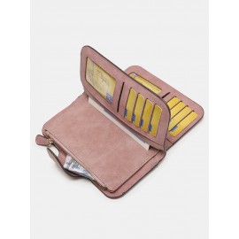 Women Butterfly Four Fold Wallet Purse 14 Card Slot 5.5 Inch Phone Bag