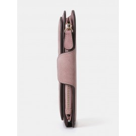 Women Butterfly Four Fold Wallet Purse 14 Card Slot 5.5 Inch Phone Bag