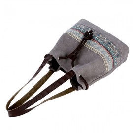 Women Canvas Bohemian Handbag Bucket Bag Shoulder Bag