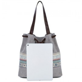 Women Canvas Bohemian Handbag Bucket Bag Shoulder Bag