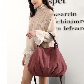 Women Canvas Solid Large Capacity Handbag Crossbody Bag