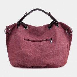 Women Canvas Solid Large Capacity Handbag Crossbody Bag
