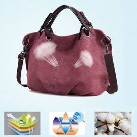 Women Canvas Solid Large Capacity Handbag Crossbody Bag