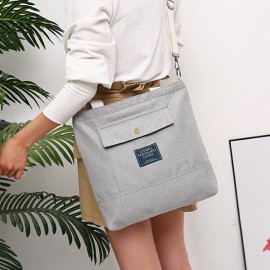 Women Canvas Solid Large Capacity Tote Handbag Shoulder Bag