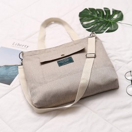 Women Canvas Solid Large Capacity Tote Handbag Shoulder Bag