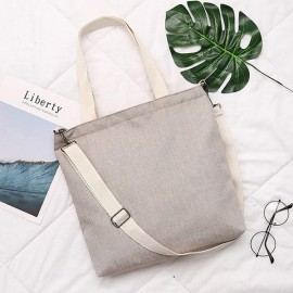 Women Canvas Solid Large Capacity Tote Handbag Shoulder Bag