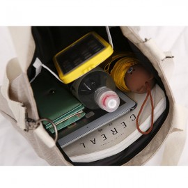 Women Canvas Solid Large Capacity Tote Handbag Shoulder Bag