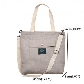 Women Canvas Solid Large Capacity Tote Handbag Shoulder Bag
