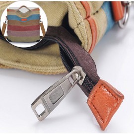 Women Canvas Striped Contrast Color Canvas Crossboby Bags