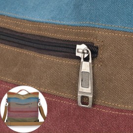 Women Canvas Striped Contrast Color Canvas Crossboby Bags