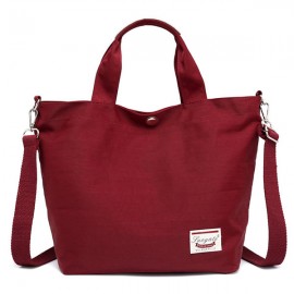 Women Canvas Tote Bag Solid Handbag Large Capacity Leisure Crossbody Bag