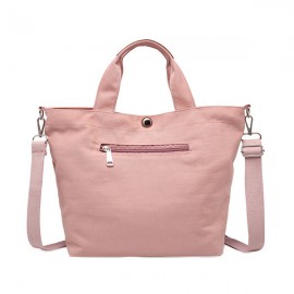 Women Canvas Tote Bag Solid Handbag Large Capacity Leisure Crossbody Bag