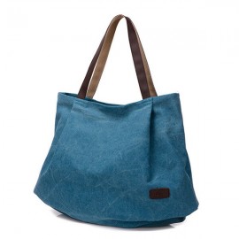 Women Canvas Tote Bags Pure Color Casual Simple Shoulder Bags Large Capacity Shopping Bags