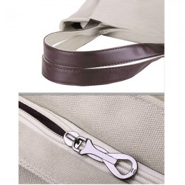 Women Canvas Tote Bags Pure Color Casual Simple Shoulder Bags Large Capacity Shopping Bags