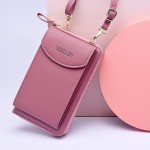 Women Card Slots 6.3 Inch Phone Bag Solid Crossbody Bag