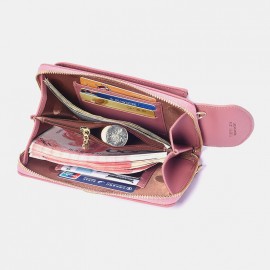 Women Card Slots 6.3 Inch Phone Bag Solid Crossbody Bag