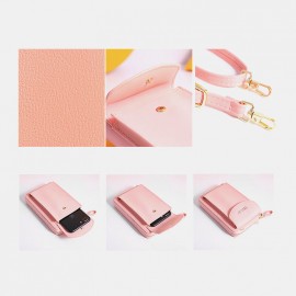 Women Card Slots 6.3 Inch Phone Bag Solid Crossbody Bag