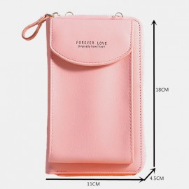 Women Card Slots 6.3 Inch Phone Bag Solid Crossbody Bag
