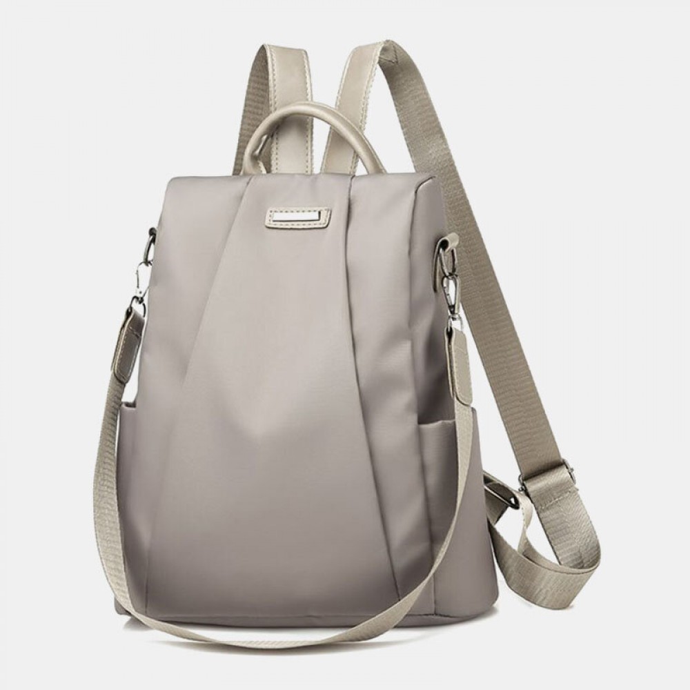 Women Casual Anti-theft Shoulder Bag Solid Backpack