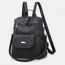 Women Casual Large Capacity Shoulder Bag Solid Backpack
