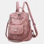 Women Casual Large Capacity Shoulder Bag Solid Backpack