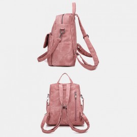 Women Casual Large Capacity Shoulder Bag Solid Backpack