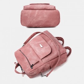 Women Casual Large Capacity Shoulder Bag Solid Backpack