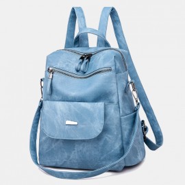 Women Casual Large Capacity Shoulder Bag Solid Backpack