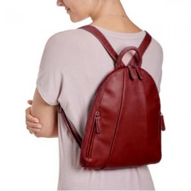 Women Casual PU Faux Leather Zipper Multi-carry Backpack